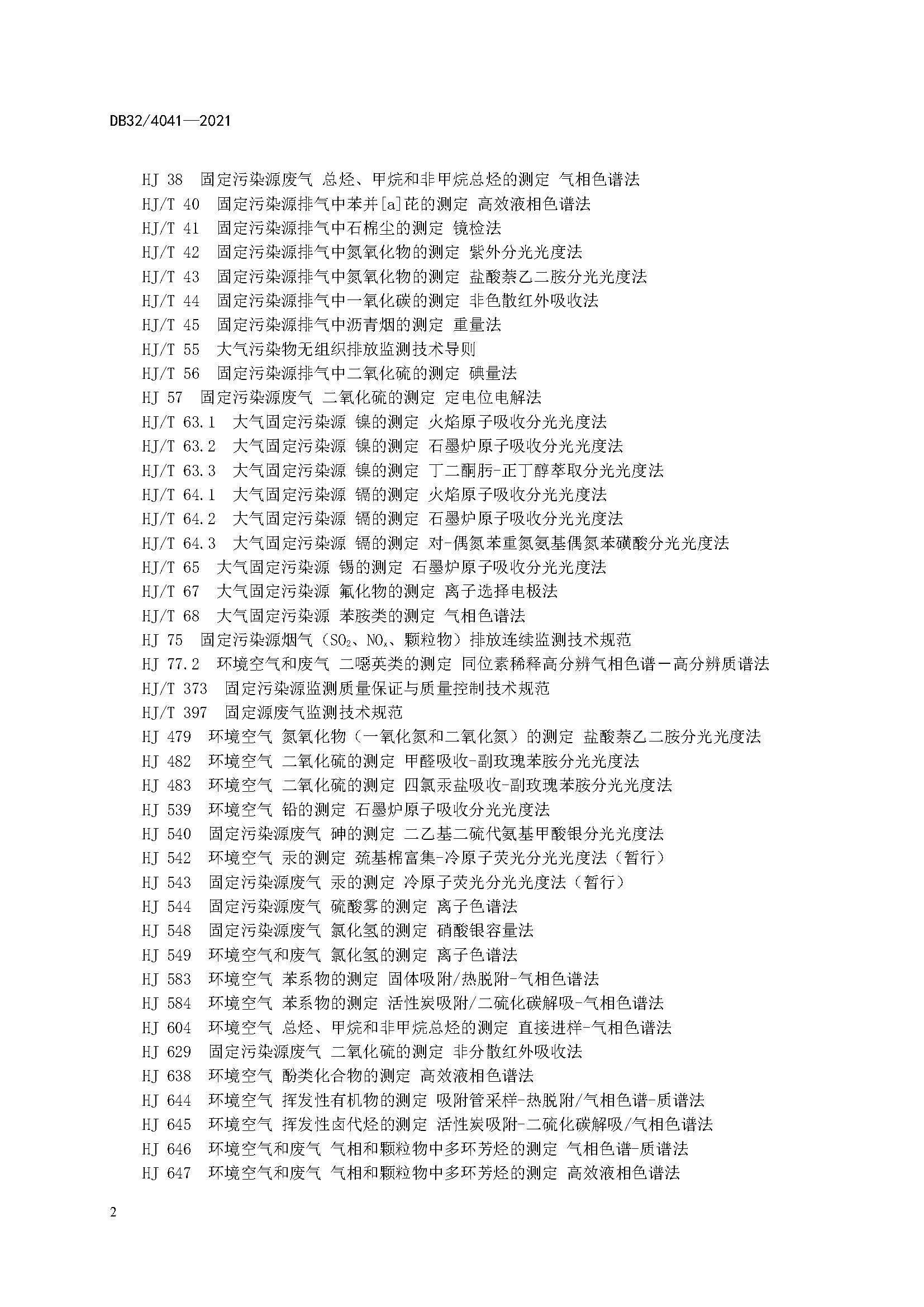 2021年江蘇省大氣污染物排放標(biāo)準(zhǔn)（最新）